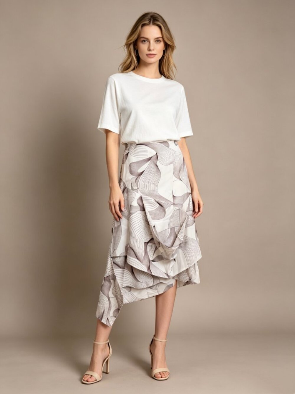 NWT LOW CLASSIC Casual Long Skirt Women's Asymmetric Irregular Size M